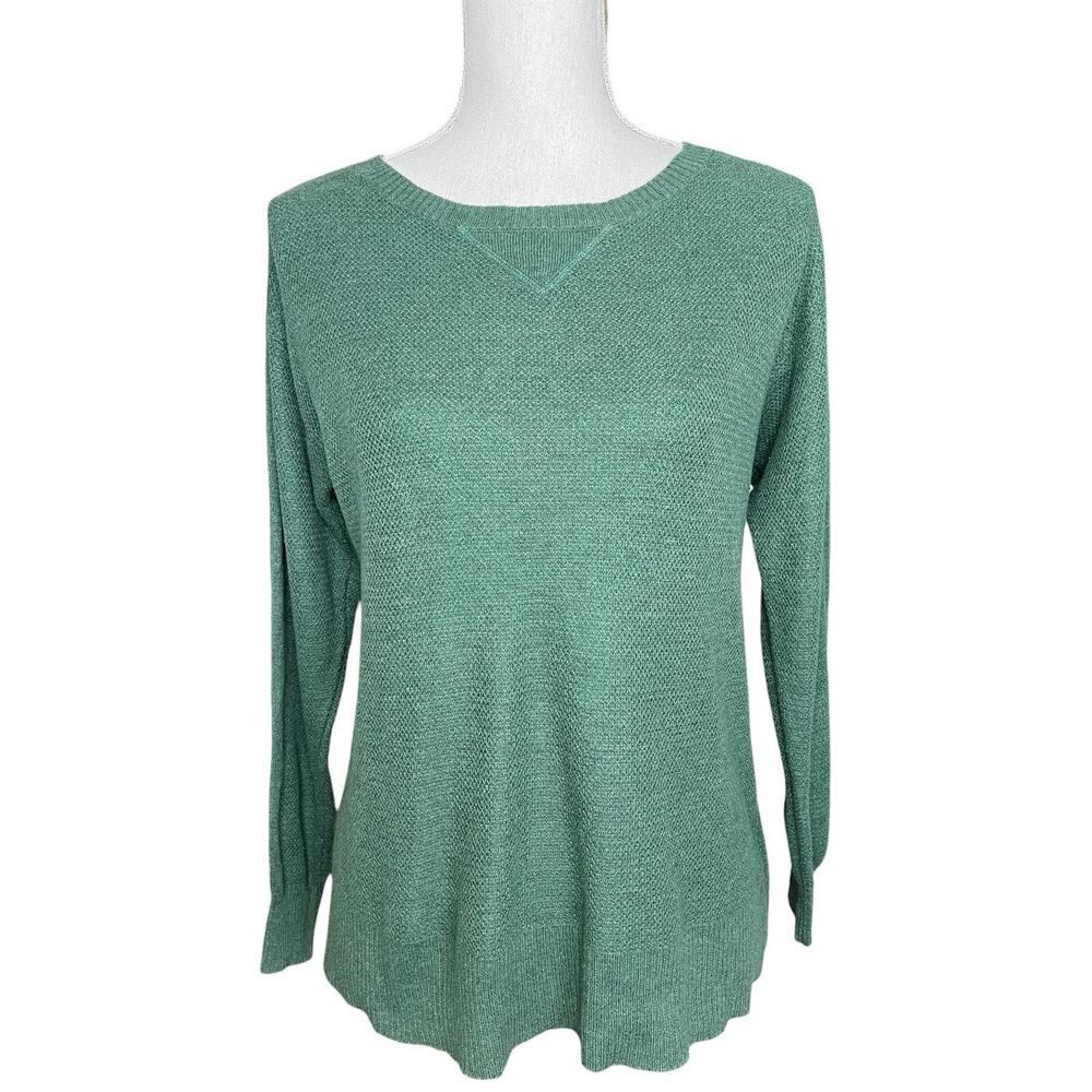 American eagle green crew neck sweater preppy goblin core granola girl academia